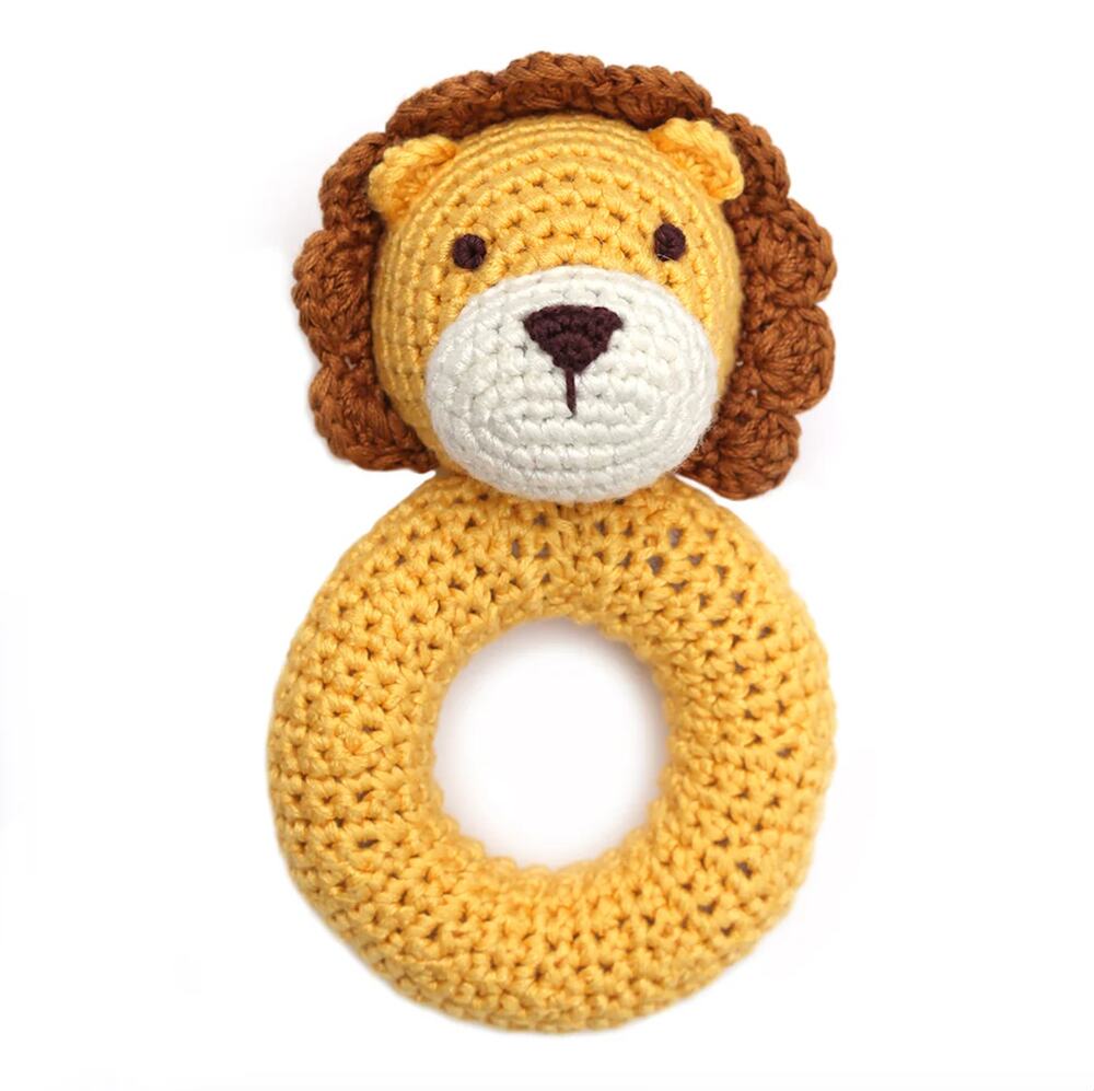 Cheengoo Lion Ring Crocheted Rattle
